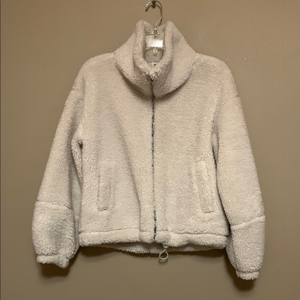 Lululemon Women’s Cinchable Fleece Zip-Up Athletica Cream Jacket SZ 6 Granola